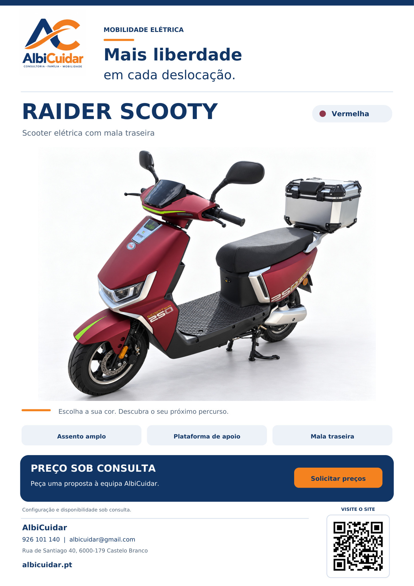 Raider Scooty - Vermelha - flyer com QR